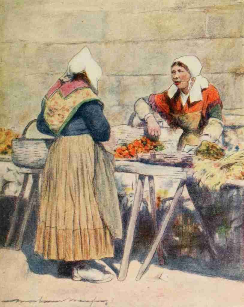 Menpes Mortimer 1855 1938 Brittany 1912 Vegetable market Quimper A4 Photo Print