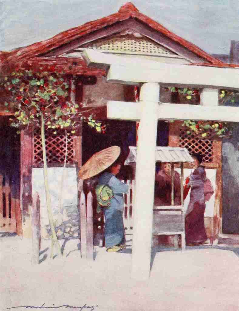 Menpes Mortimer 1855 1938 Japan 1901 A sunny temple A4 Photo Print