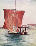 Menpes Mortimer 1855 1938 Japan 1901 Boat in the sun Vintage A4 Photo Print