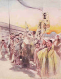 Menpes Mortimer 1855 1938 Japan 1901 Flying banners A4 Photo Print