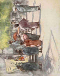 Menpes Mortimer 1855 1938 Japan 1901 In front of the stall A4 Photo Print