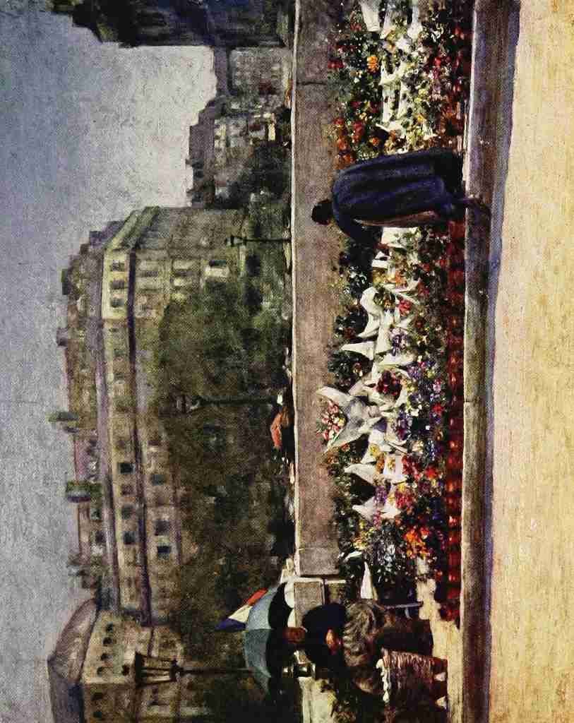 Menpes Mortimer 1855 1938 Paris 1909 Flower Market A4 Photo Print