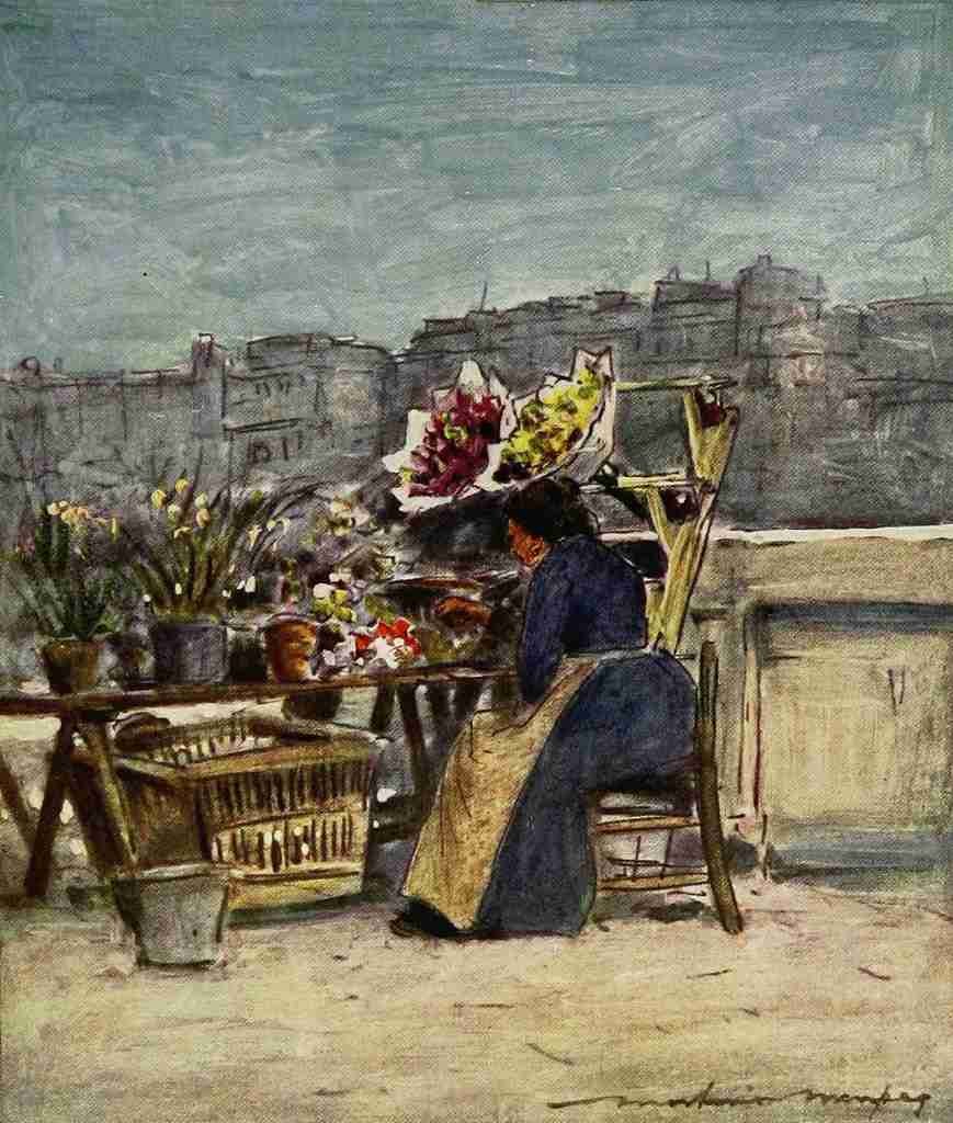 Menpes Mortimer 1855 1938 Paris 1909 Flower Stall A4 Photo Print