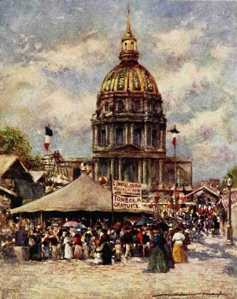 Menpes Mortimer 1855 1938 Paris 1909 Hotel des Invalides en Fete Vintage A4 Photo Print