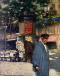 Menpes Mortimer 1855 1938 Paris 1909 Man by newspaper stand A4 Photo Print