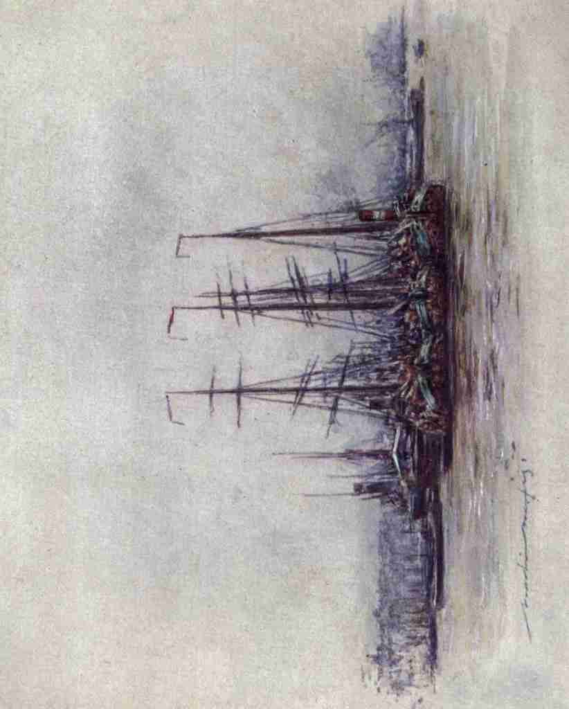 Menpes Mortimer 1855 1938 The Thames 1906 Dutch Barges near the Tower A4 Photo Print