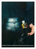 Menswear Leather Trousers Yardley Black Label 1970s Vintage Retro Advert Poster
