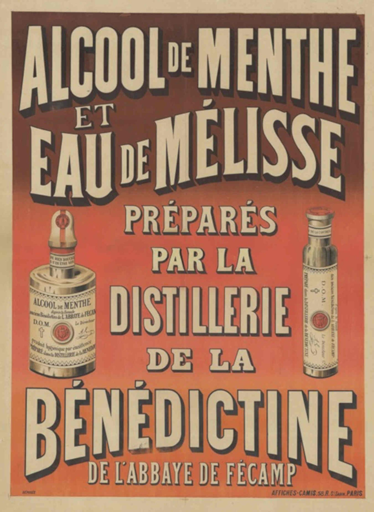 Menthe Benedicte Abbaye Vintage Retro Advert Poster