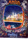 Menton Night Music Vintage Retro Advert Poster A4 Photo Print