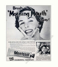 Mentos Toothpaste Brush Vintage Retro Advert Poster A4 Photo Print