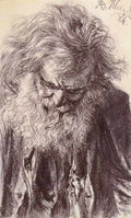 Menzel Adolf Friedrich Erdmann Portrait Of An Old Man A4 Photo Print