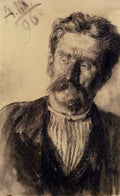 Menzel Adolf Friedrich Head Of A Man A4 Photo Print