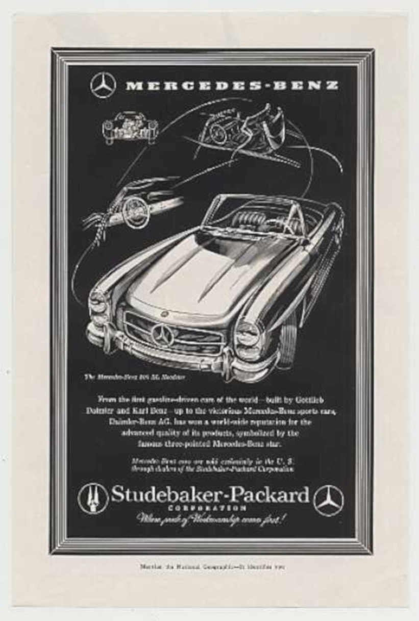 Mercedes 230sl Roadster Vintage Retro Advert Ads A4 Photo Print