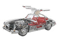 Mercedes Benz 300 SL Gullwing cutaway A4 Photo Print