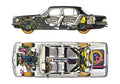 Mercedes Benz 350SE 1972 cutaway A4 Photo Print