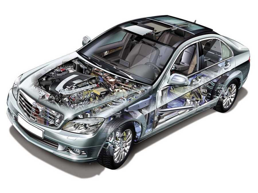 Mercedes Benz C class 2007 cutaway A4 Photo Print