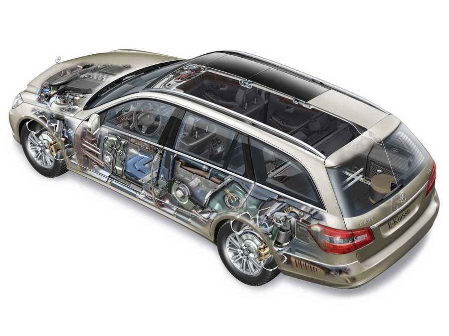 Mercedes Benz E 250 CDI Estate cutaway A4 Photo Print