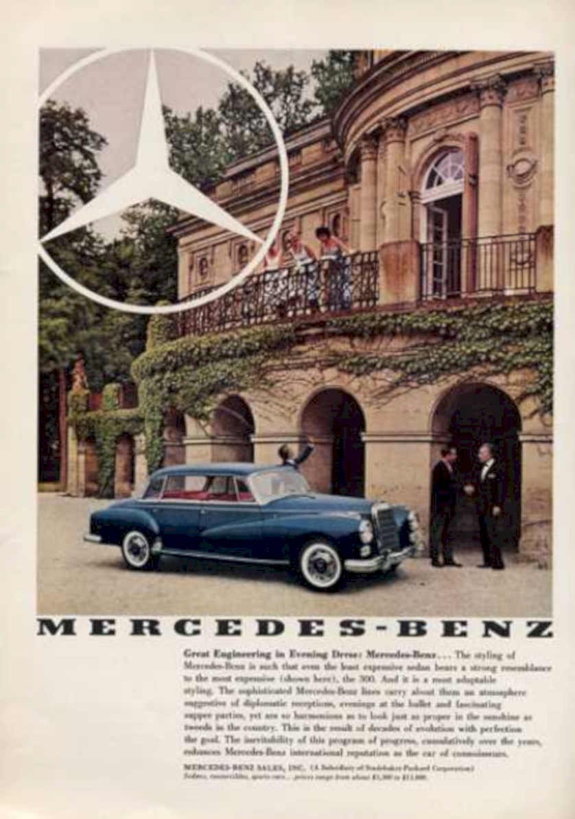 Mercedes Benz Mansion Vintage Retro Advert Ads A4 Photo Print
