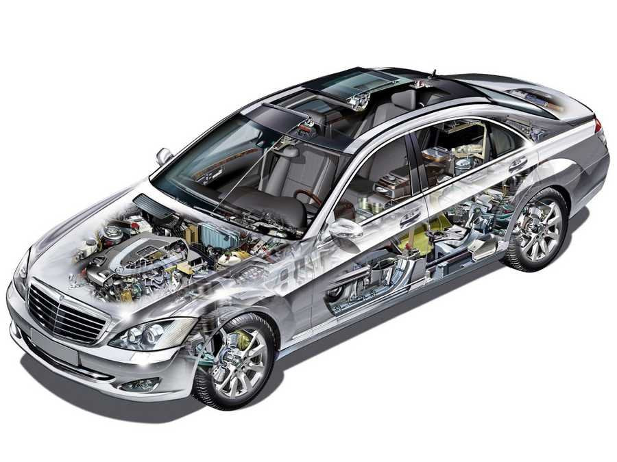 Mercedes Benz S Class cutaway A4 Photo Print