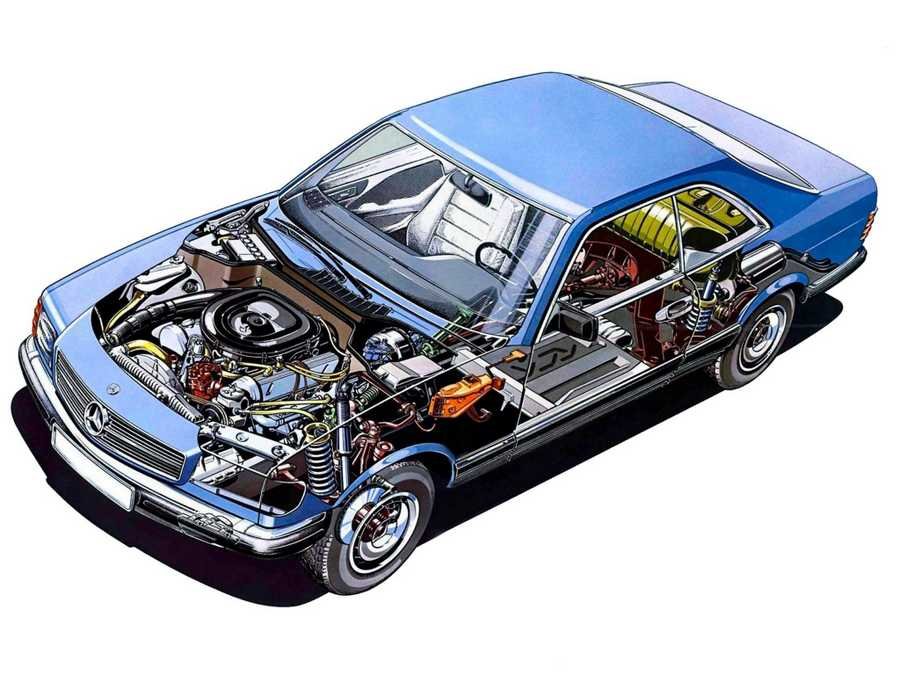 Mercedes Benz S class C126 cutaway A4 Photo Print