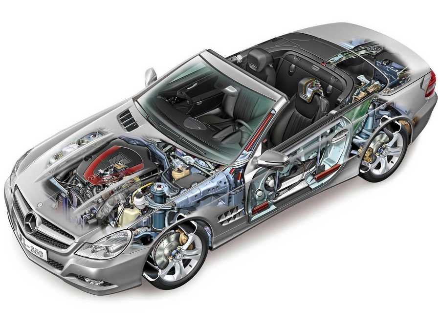 Mercedes Benz SL Class 350 cutaway A4 Photo Print