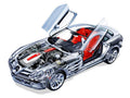 Mercedes Benz SLR McLaren cutaway A4 Photo Print