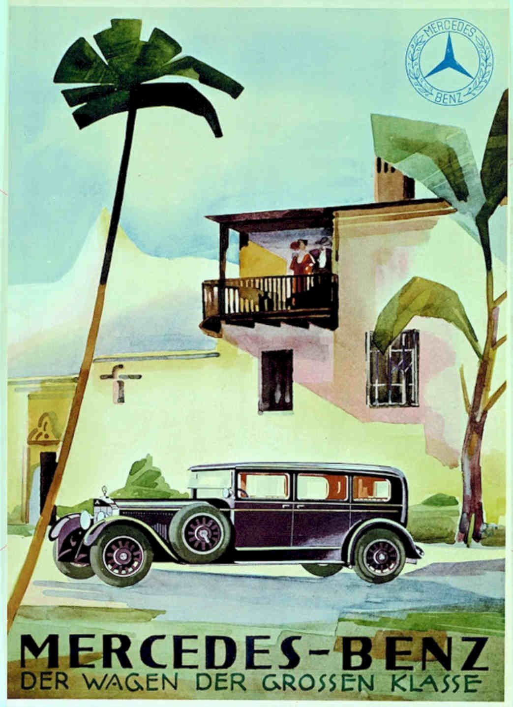 Mercedes Model S Vintage Retro Advert Poster A4 Photo Print