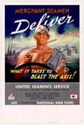 Merchant Seamen Blast American World War II Advert Poster