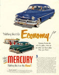 Mercury 1951 Sedan 1950s Vintage Retro Advert Poster