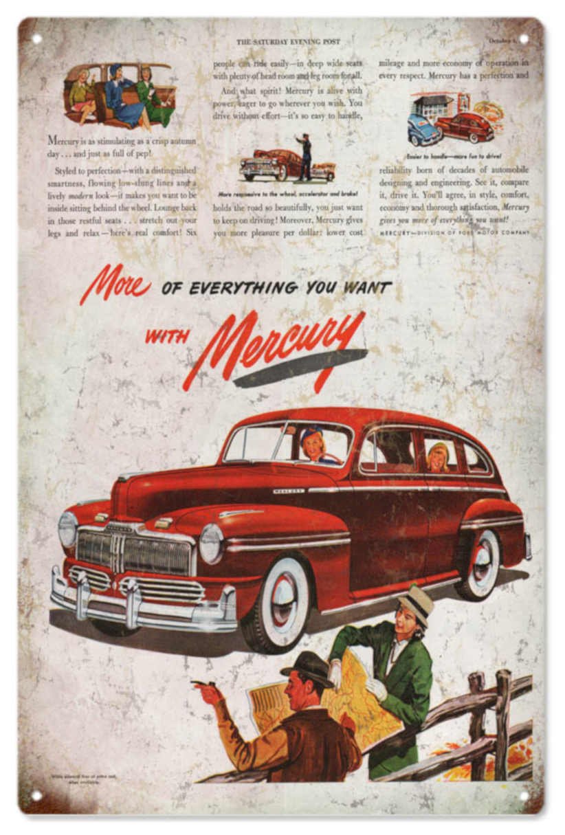 Mercury Automobile Print Vintage Retro Advert Ads A4 Photo Print