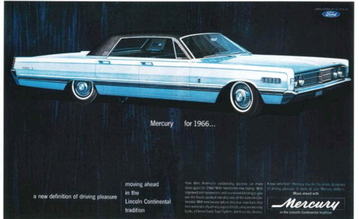 Mercury Continental 1966 Vintage Retro Advert Poster A4 Photo Print