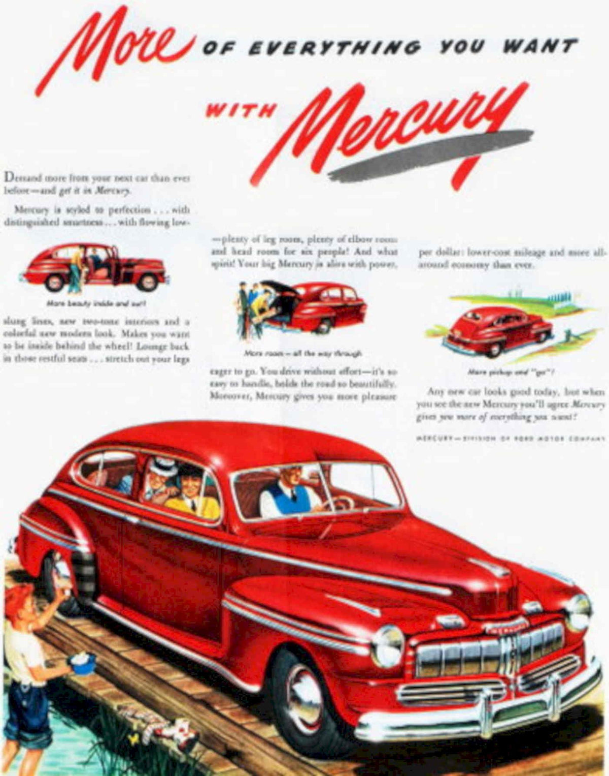 Mercury Coupe 1949 1940s Vintage Retro Advert Poster
