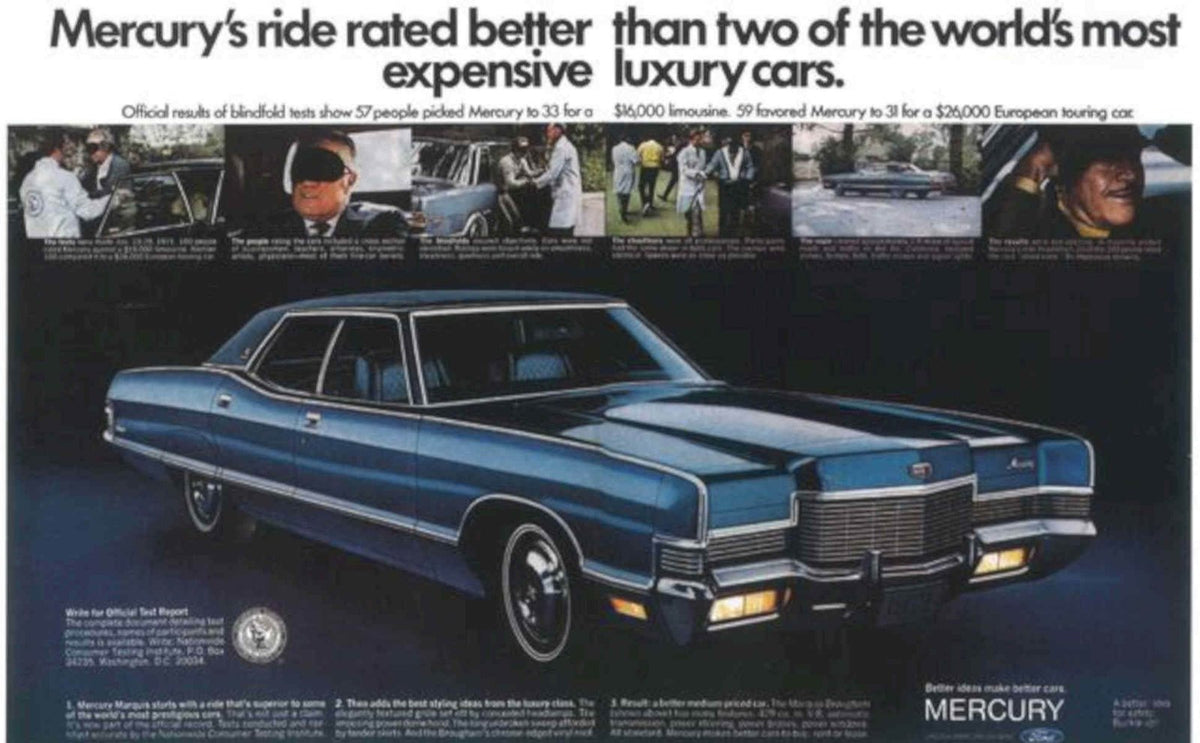 Mercury Marquis 1970s Vintage Retro Advert Poster A4 Photo Print
