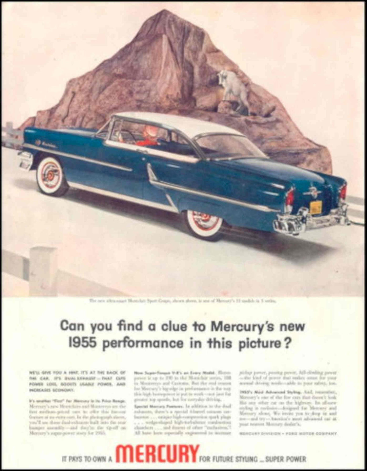 Mercury Pickup Truck 1950s Vintage Retro Advert Poster
