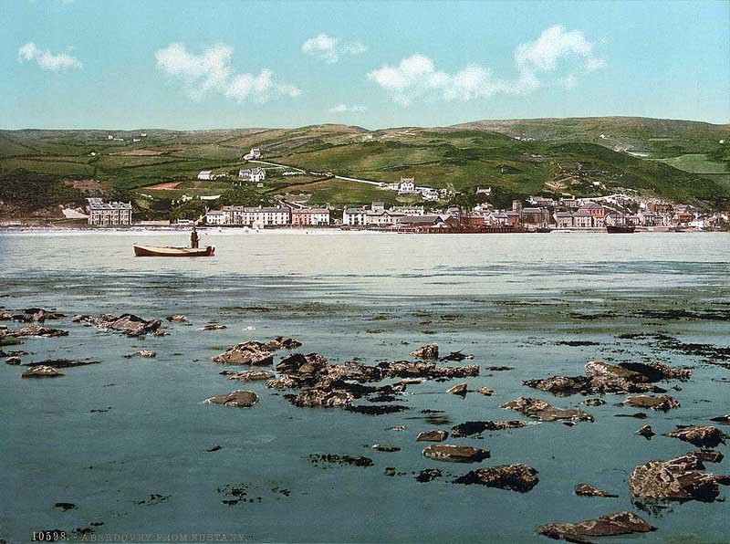 Merionethshire Aberdovey from the Estuary vintage old A4 Photo Print