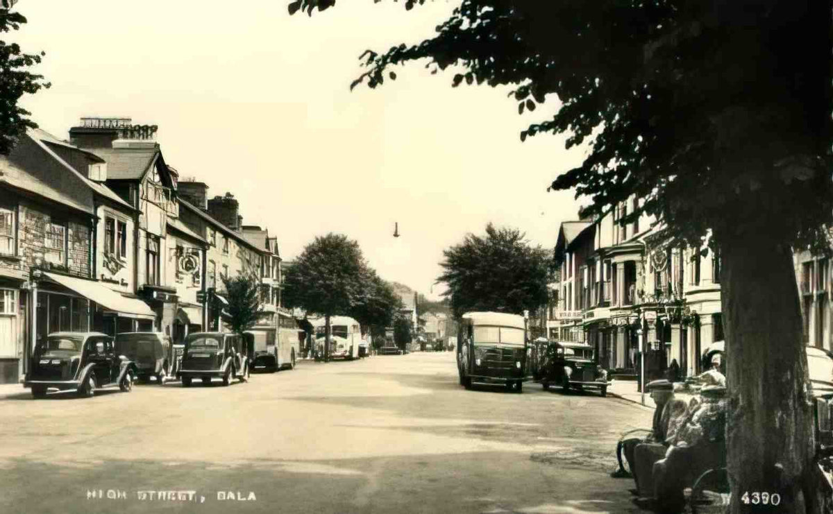 Merionethshire Bala High Street 1950s Vintage A4 Photo Print