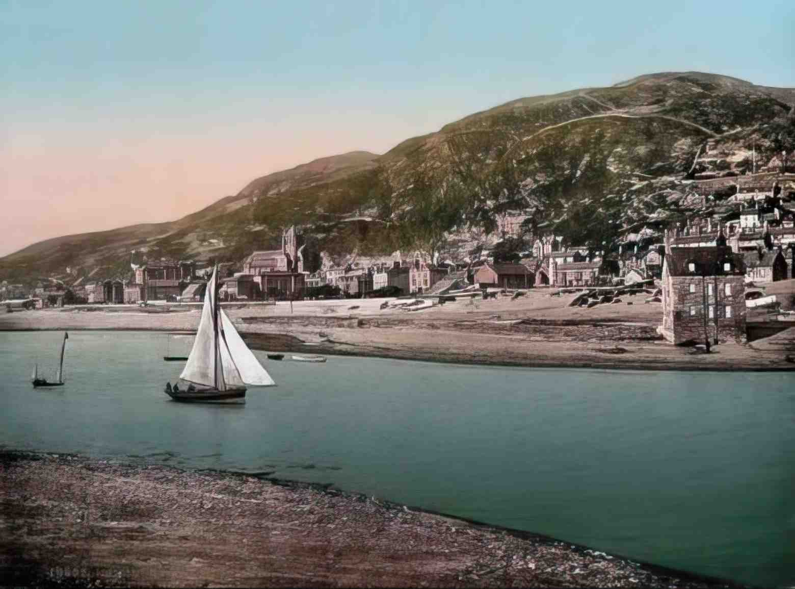 Merionethshire Barmouth From Island Vintage A4 Photo Print