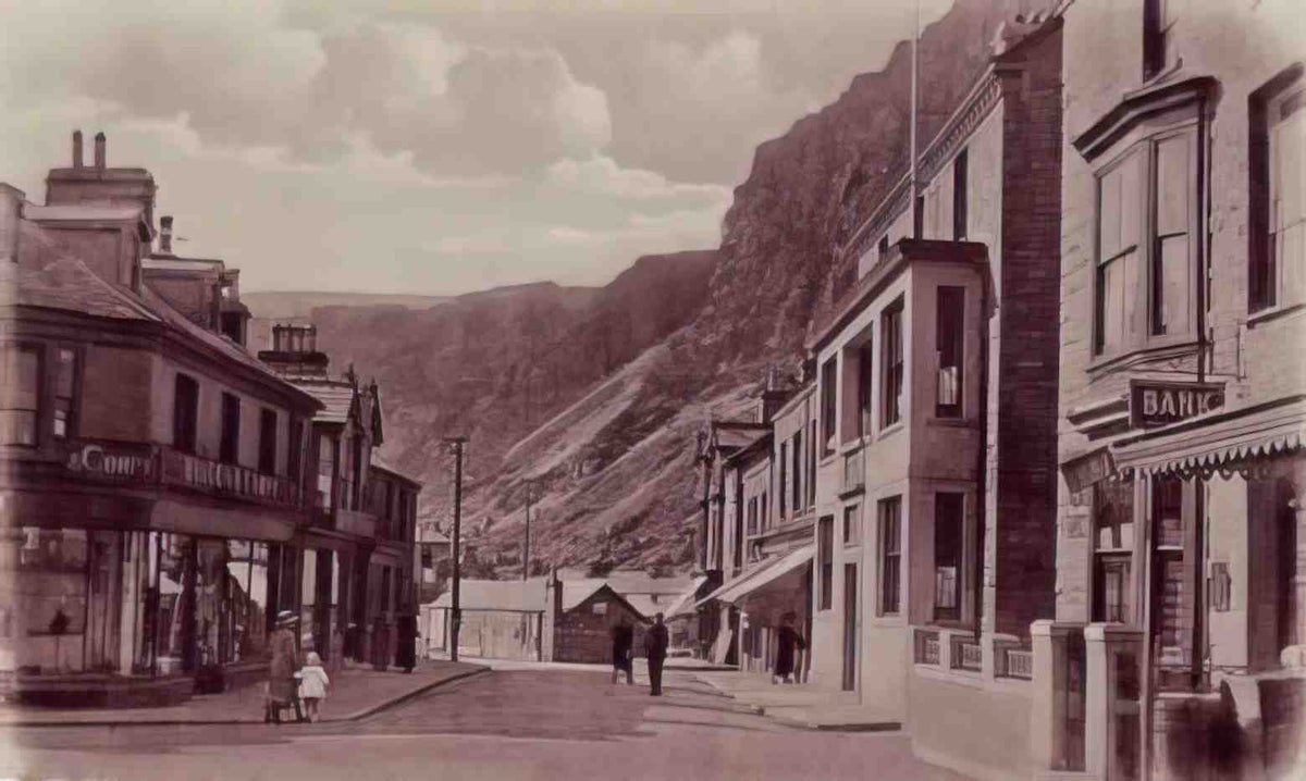 Merionethshire Blaenau Ffestiniog High Street Bank Vintage A4 Photo Print