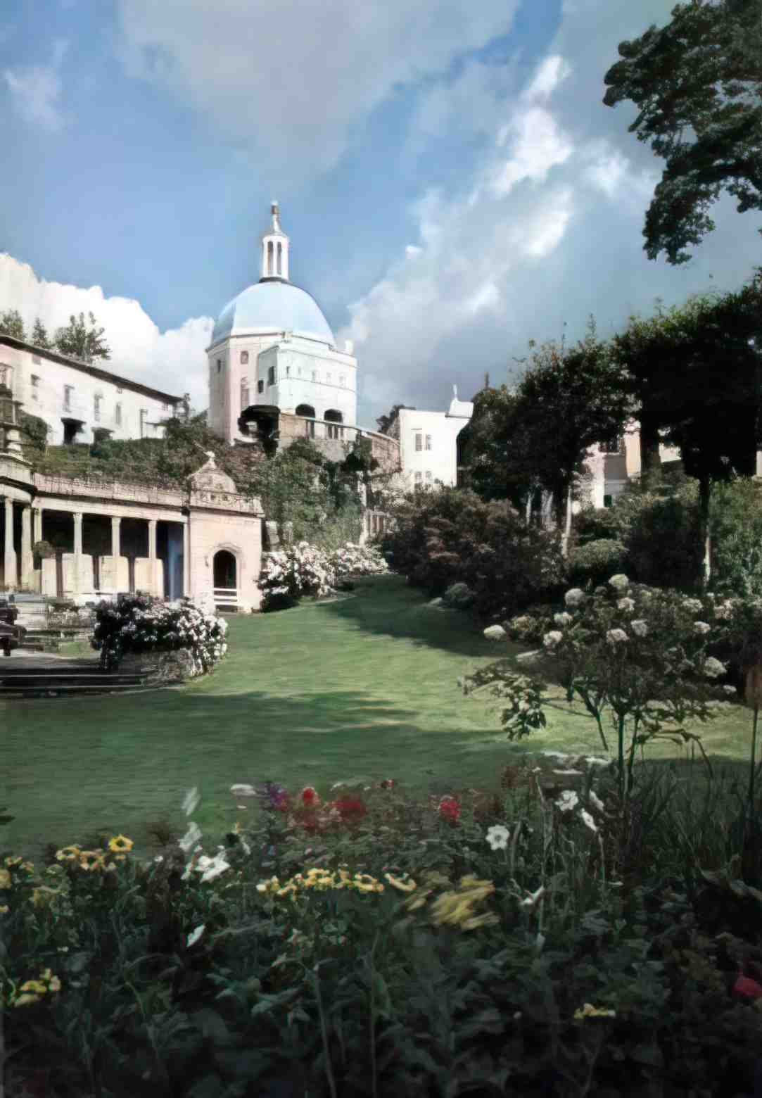 Merionethshire Portmeirion Garden Scene Vintage A4 Photo Print