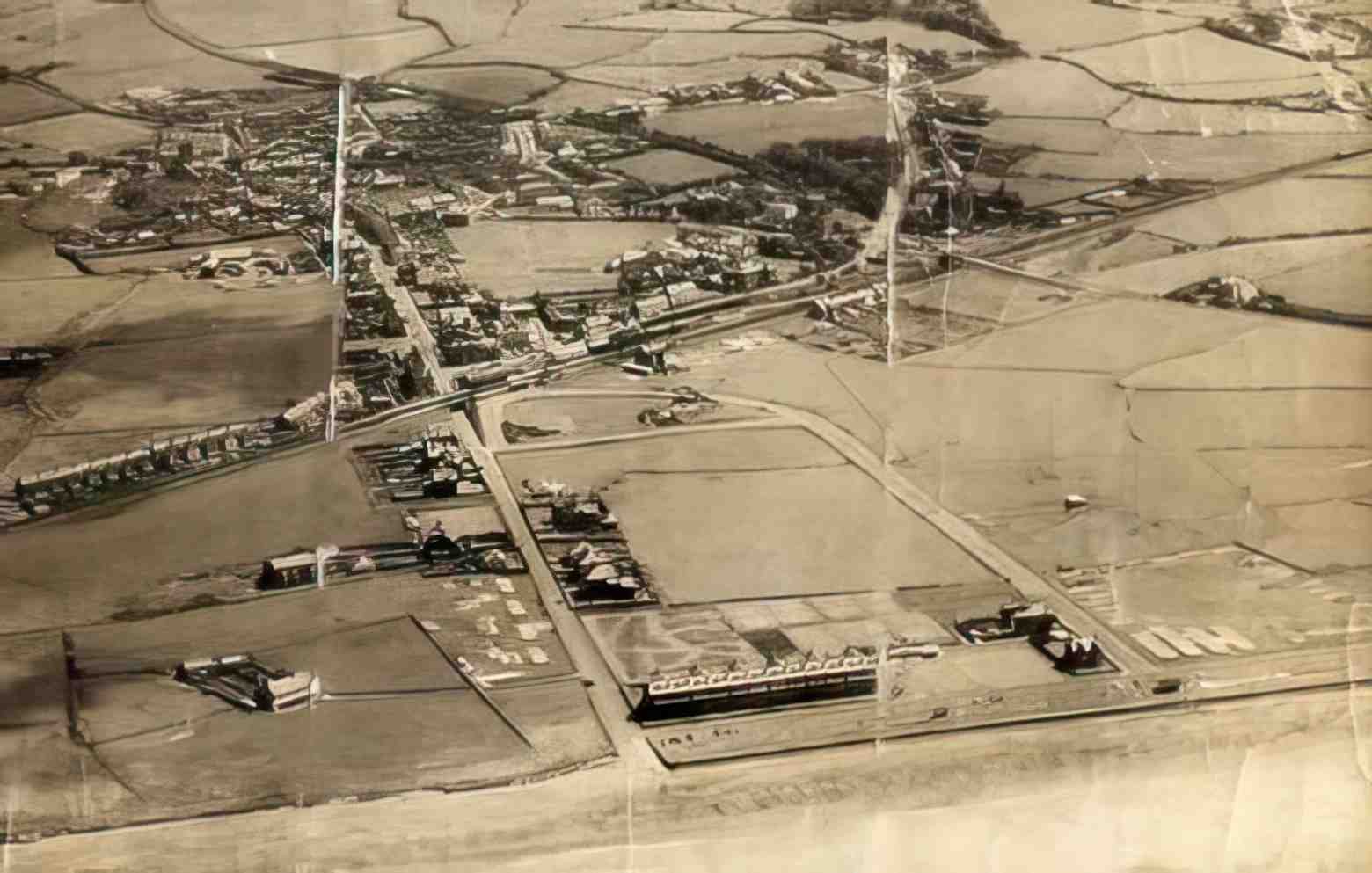 Merionethshire Towyn Aerial View 1950s Vintage A4 Photo Print