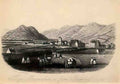 Merionethshire Towyn from railway station 1868 Vintage A4 Photo Print
