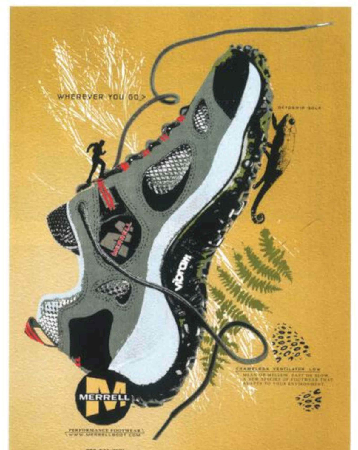 Merrell Octoshape Boot Vintage Retro Advert Poster A4 Photo Print