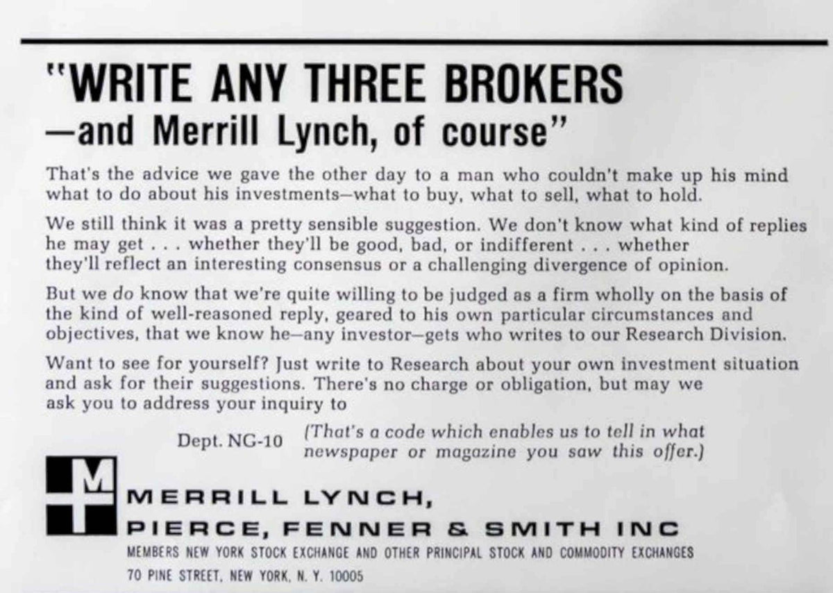 Merrill Lynch Ad Vintage Retro Advert Poster A4 Photo Print