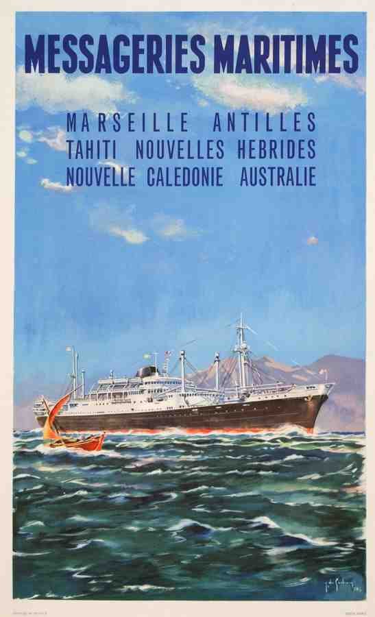 Messageries Maritimes Marseille Antilles Gachons 1950S A4 12X8 Aluminium A4 Photo Print
