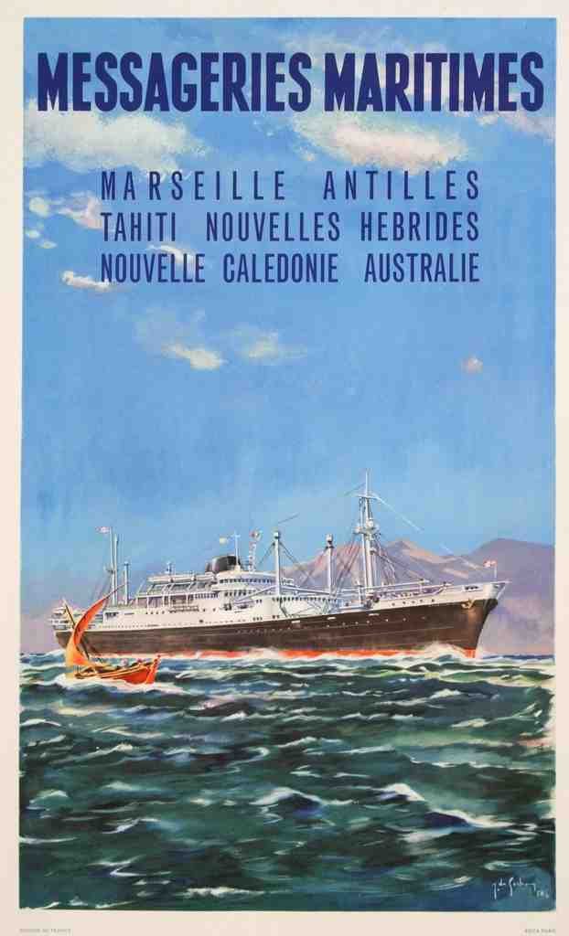 Messageries Maritimes Marseille Antilles Gachons 1950S Vintage Advert A4 Photo Print
