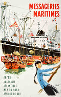 Messageries Ocean Liner Vintage Retro Advert Poster A4 Photo Print