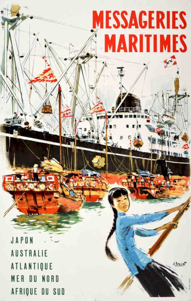 Messageries Ocean Liner Vintage Retro Advert Poster A4 Photo Print