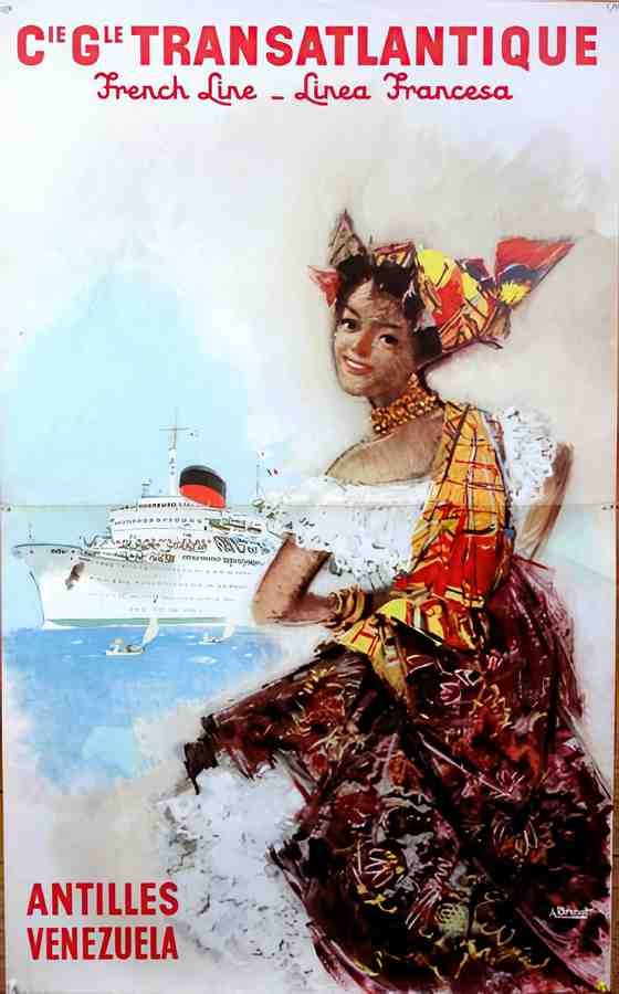 MessageriesGirl Vintage Advert A4 Photo Print