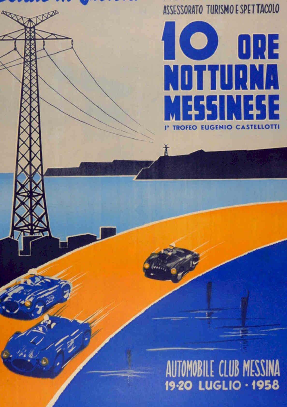 Messina Night Race 1 Vintage Retro Advert Poster A4 Photo Print