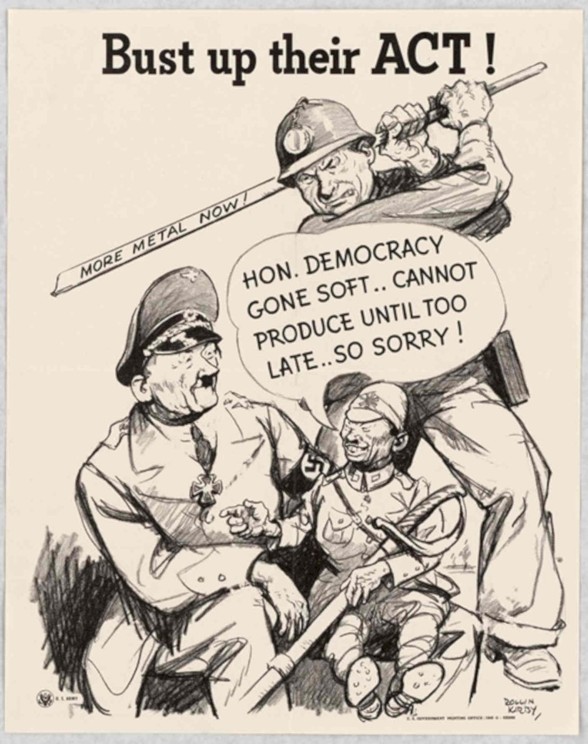 Metal Officers Chaos American World War II Advert Poster
